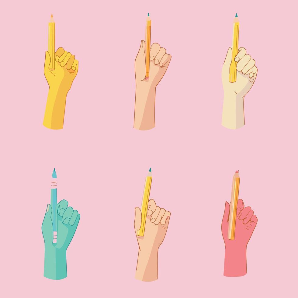 Vibrant Pop Art Hands Pointing on Colorful Background vector
