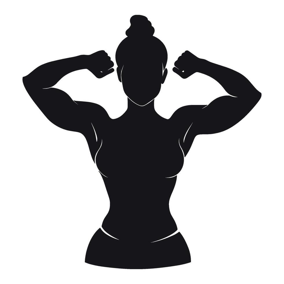 Strong Female Silhouette in Power Pose vector