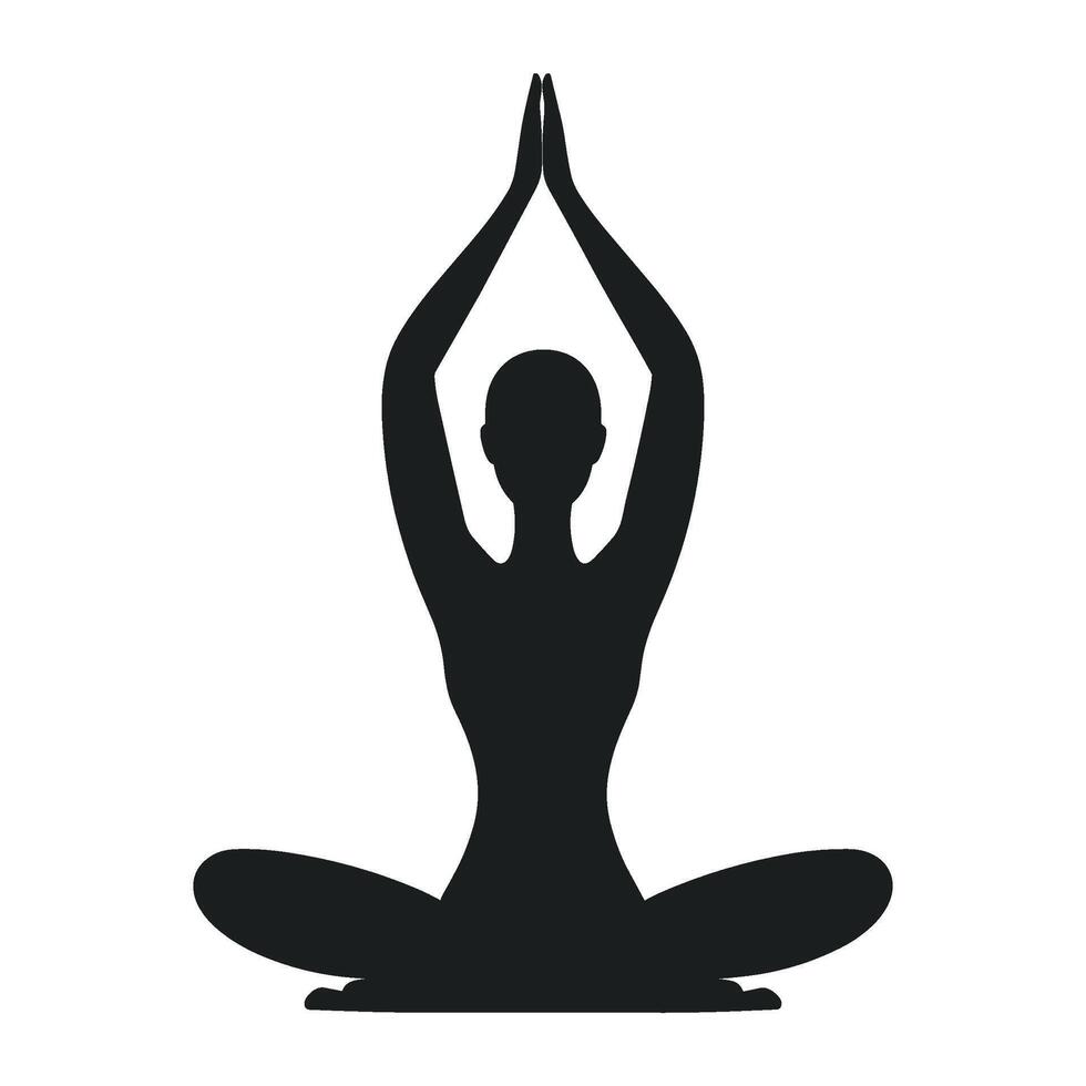 Meditation Silhouette in Lotus Pose vector