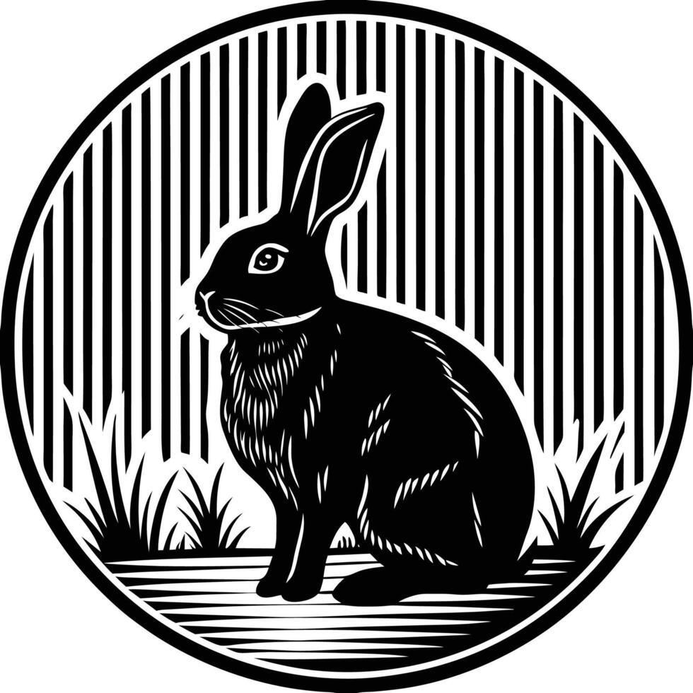 Sitting rabbit silhouette image vector
