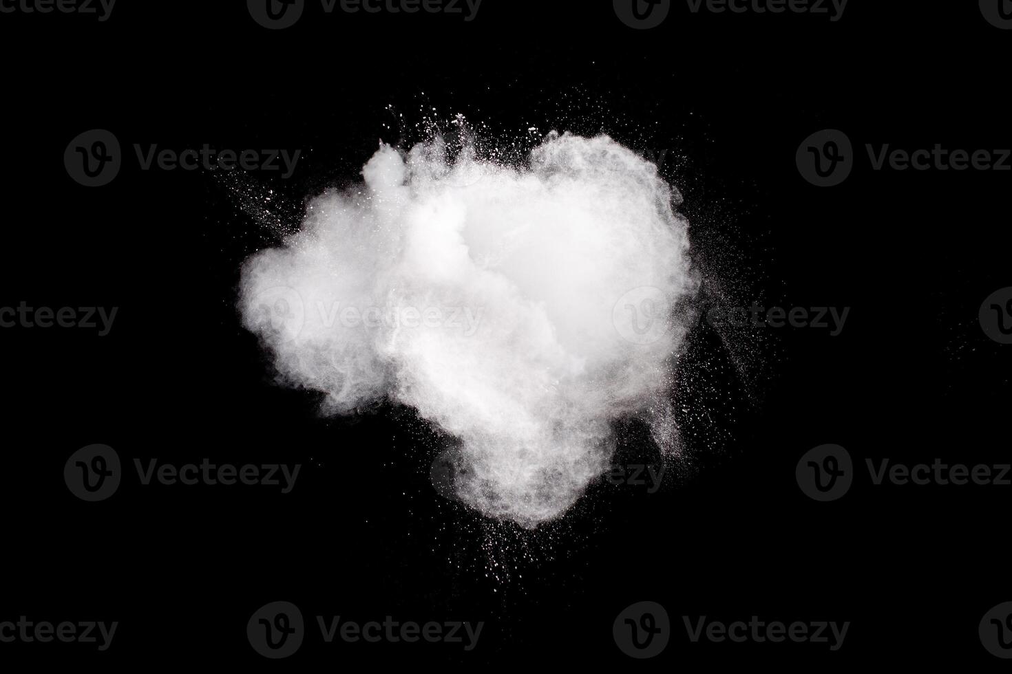 White dust particles splash. photo