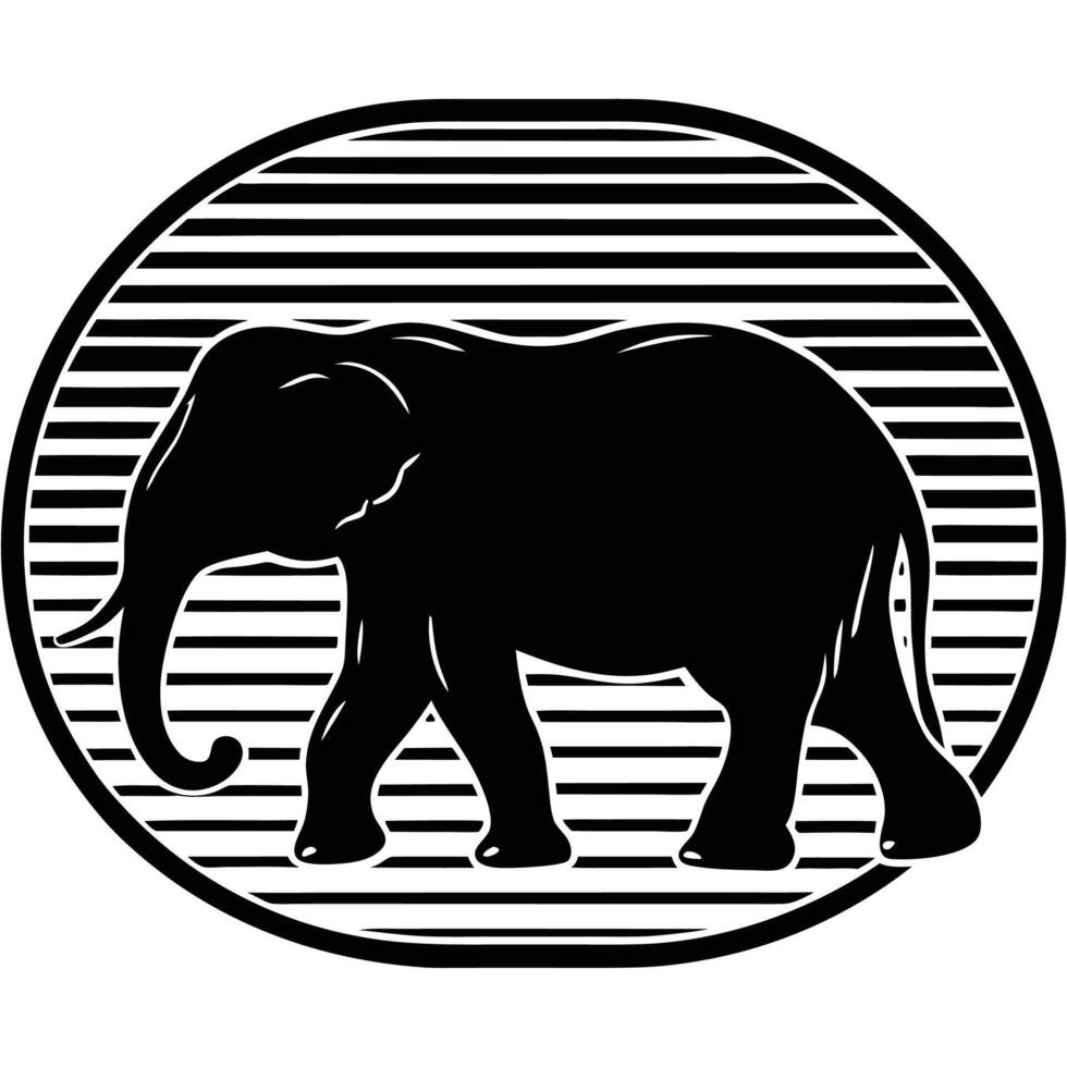 Artistic elephant silhouette design vector