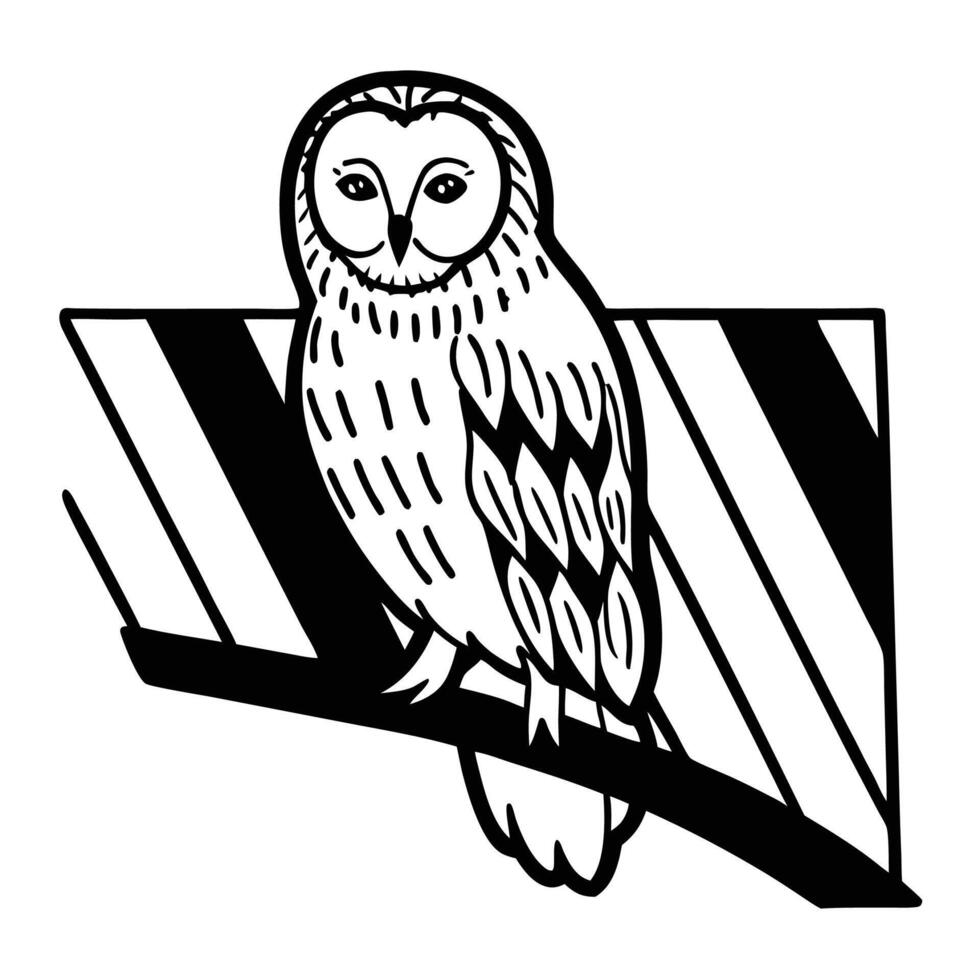 Wise owl silhouette icon vector