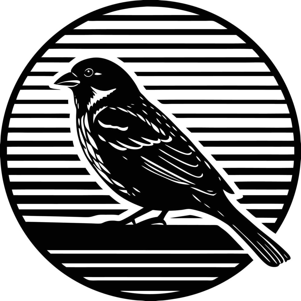 Sparrow silhouette logo vector