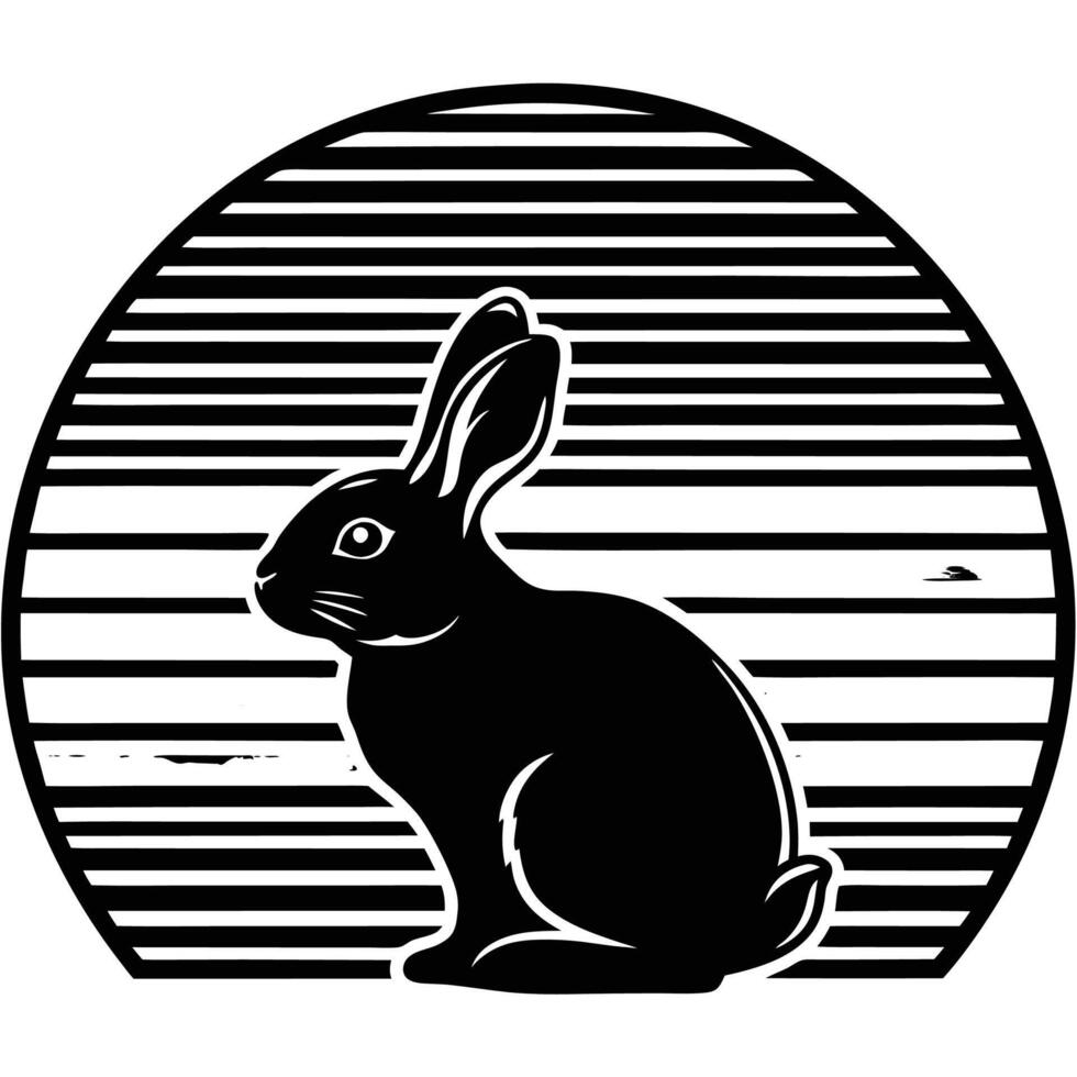 rabbit silhouette design vector