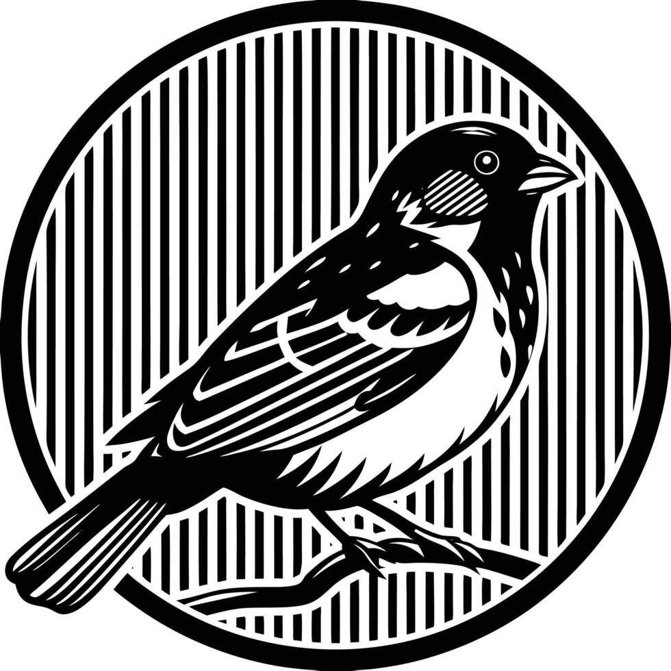 Flying sparrow silhouette vector