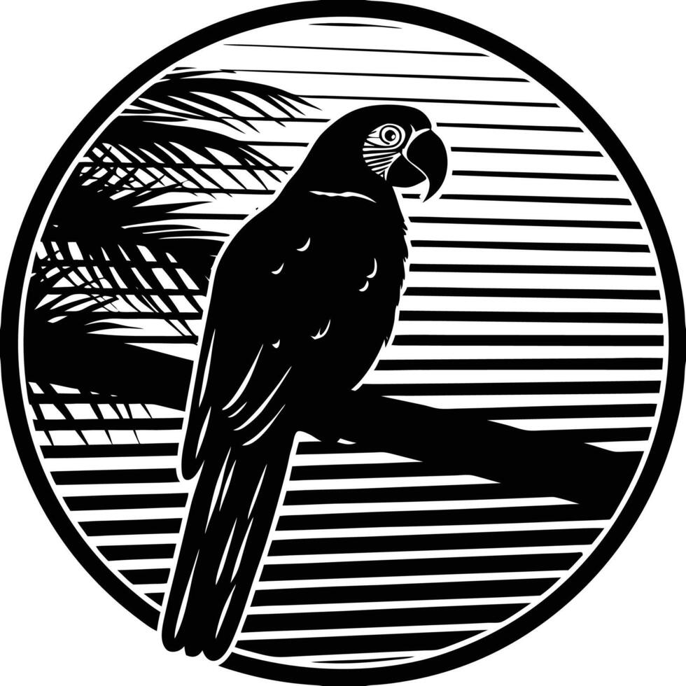 Parrot silhouette outline vector
