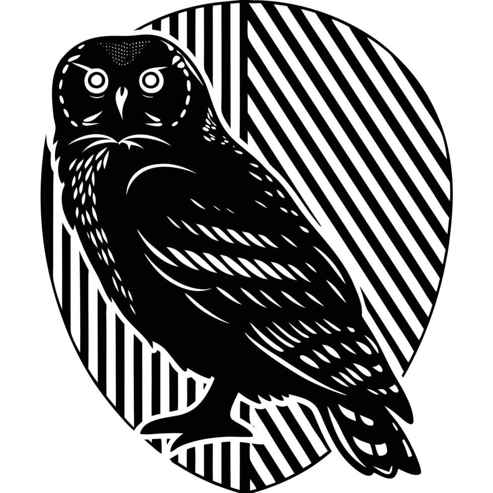 Owl silhouette outline vector