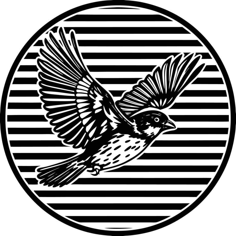 Sparrow bird silhouette vector