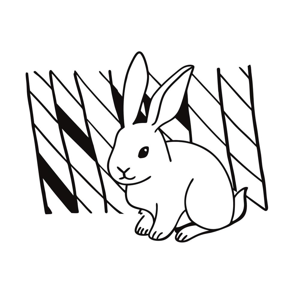 Artistic rabbit silhouette design vector