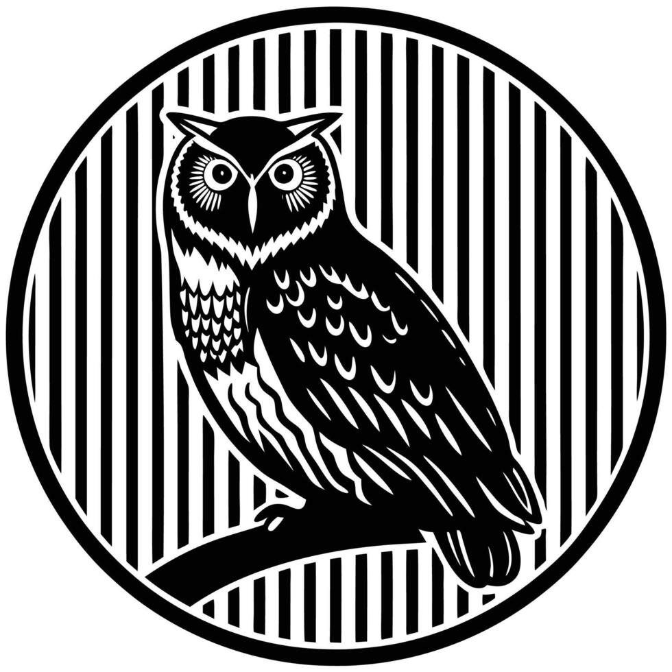 Owl silhouette sticker design vector