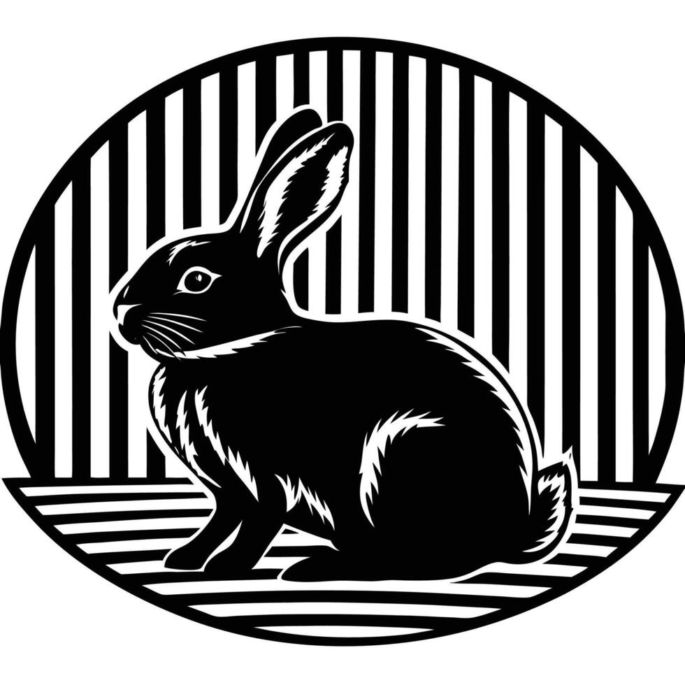 Cute rabbit silhouette vector