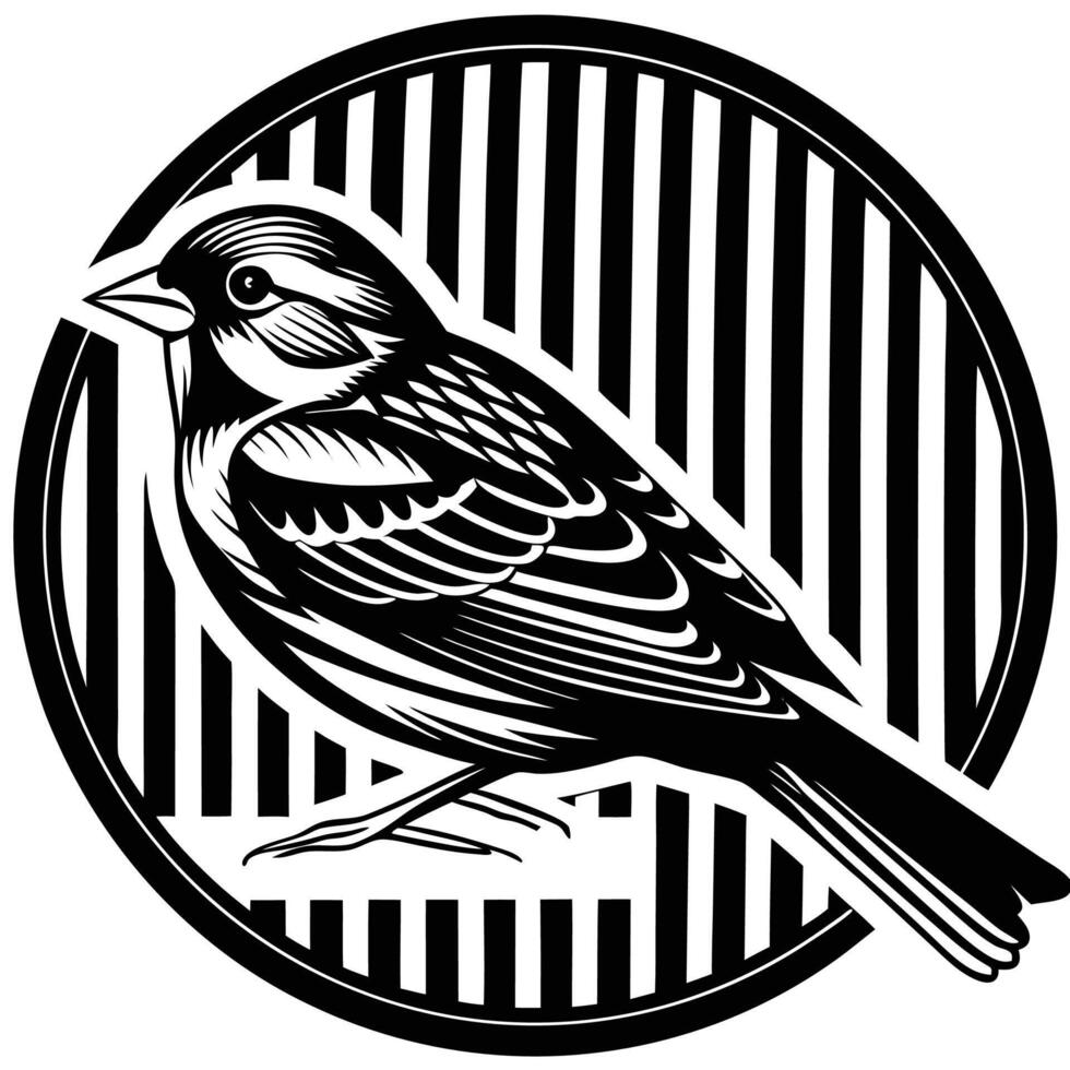 Sparrow silhouette clipart vector