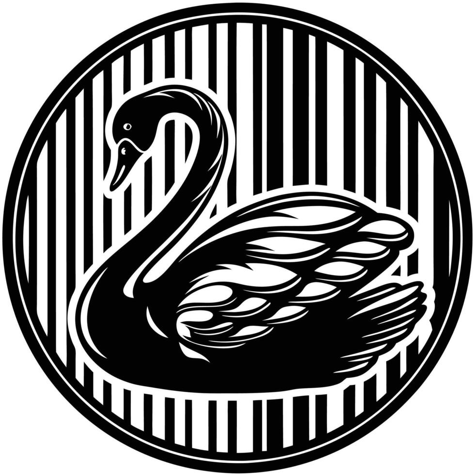 A black swan in several poses vector
