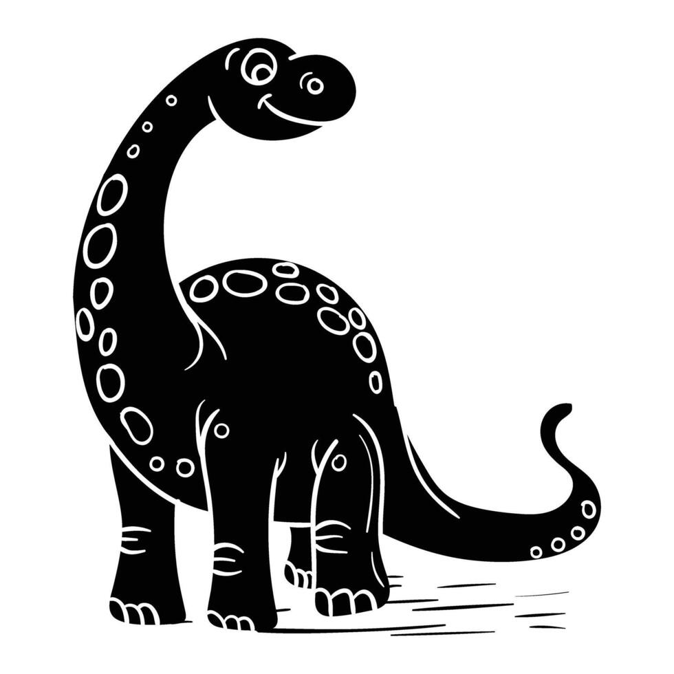 a cute solid brontosaur vector