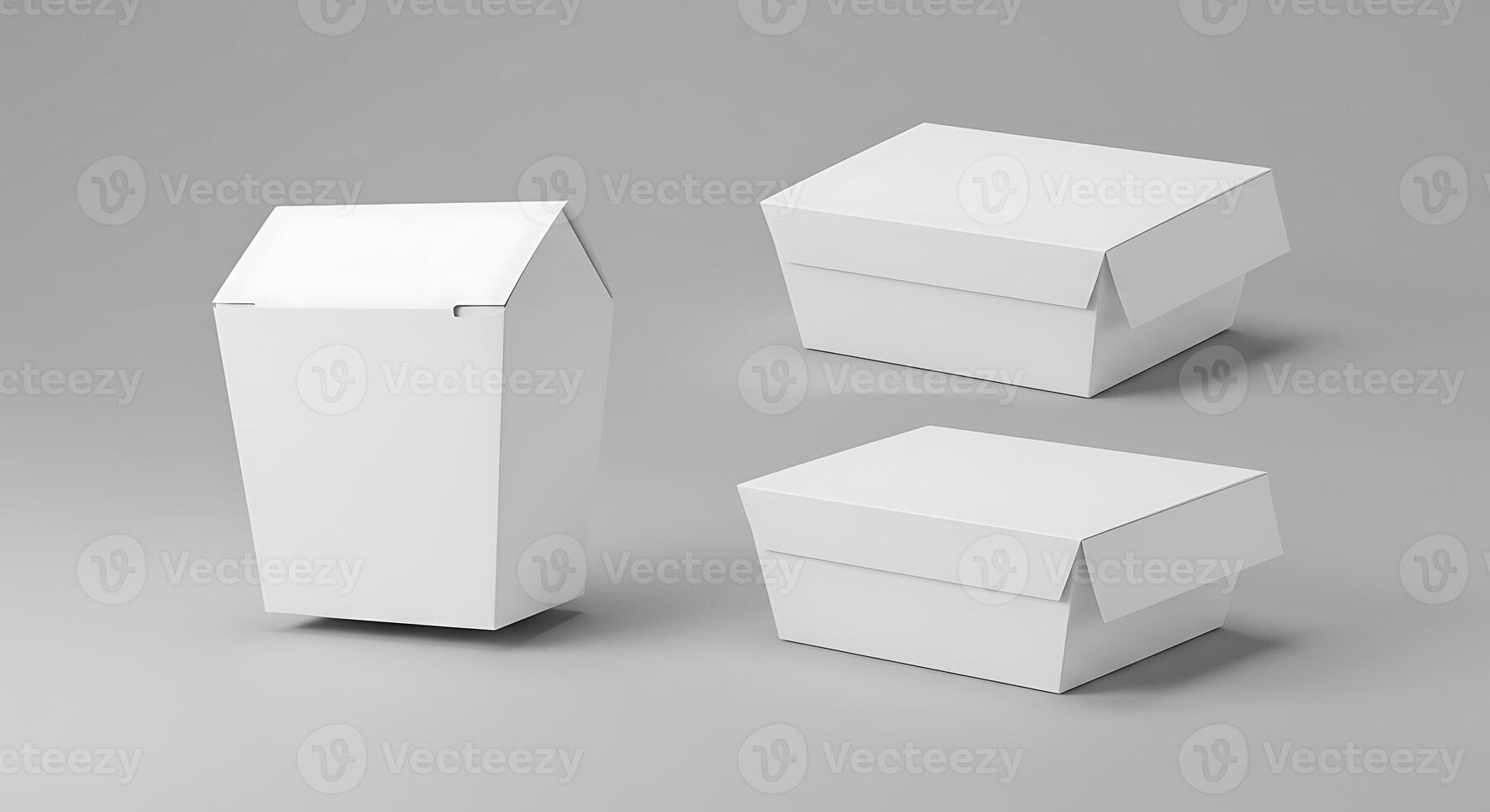 Blank Food Packaging Boxes Mockup for Branding photo
