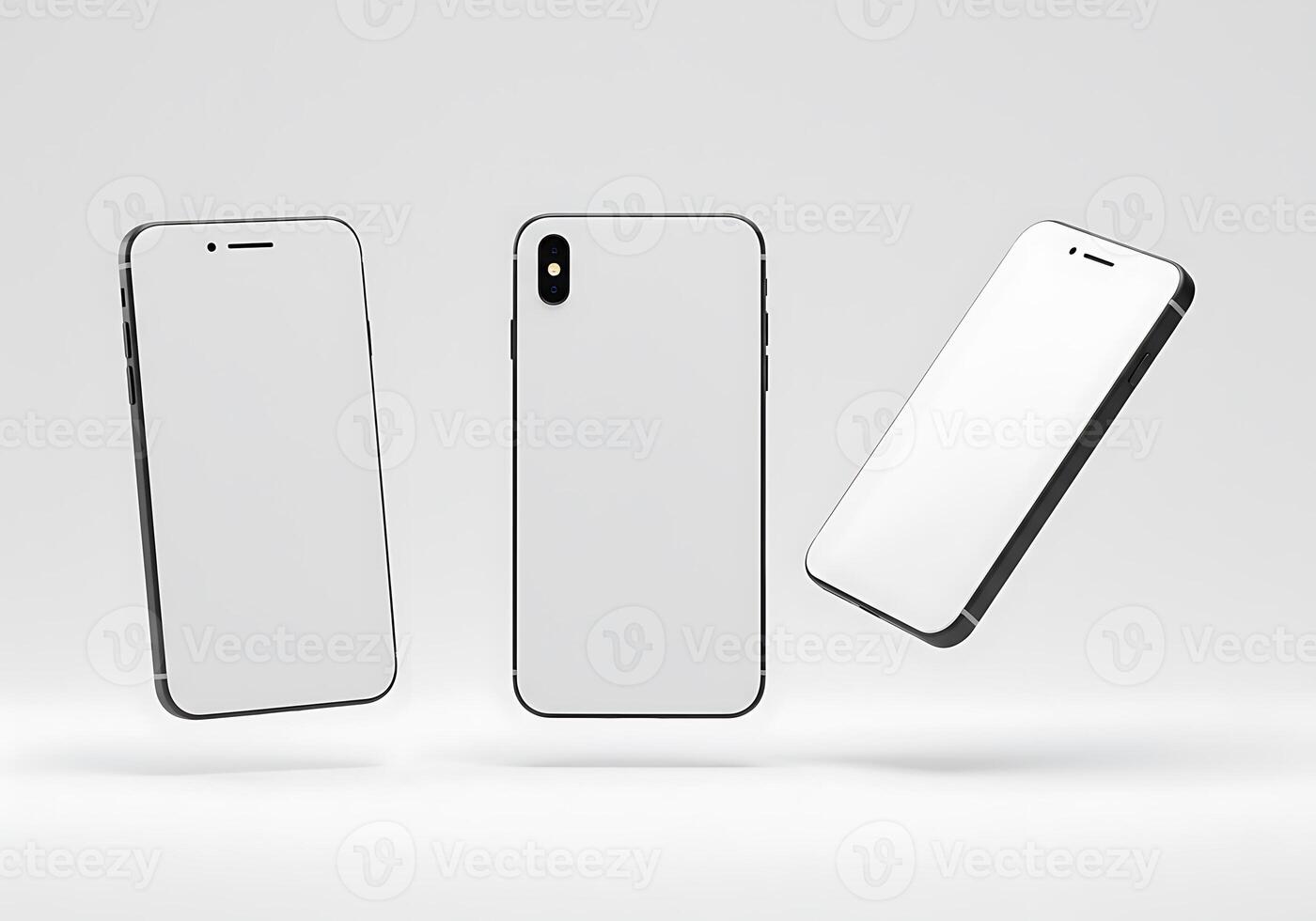 White Smartphone Mockups for App and Website Design photo