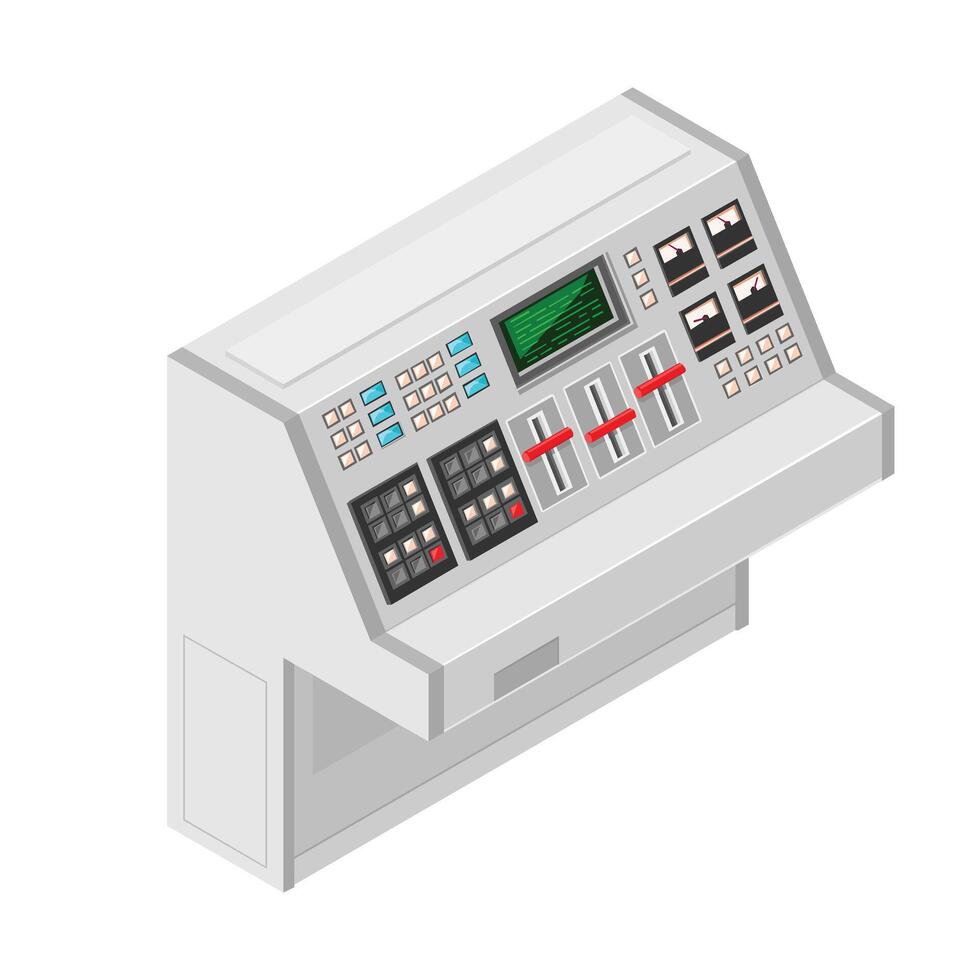 Industrial Analog Retro Control panel Machine Color Icon Isometric Illustration vector