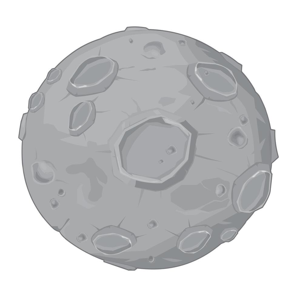 Earths Moon Planet Space Exploration Icon Illustration Color vector