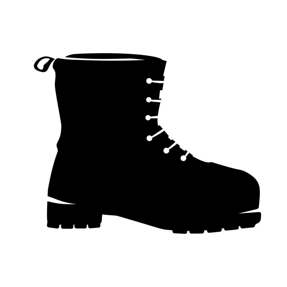Walking Hiking Leather Boot - Silhouette Icon Illustration Symbol vector