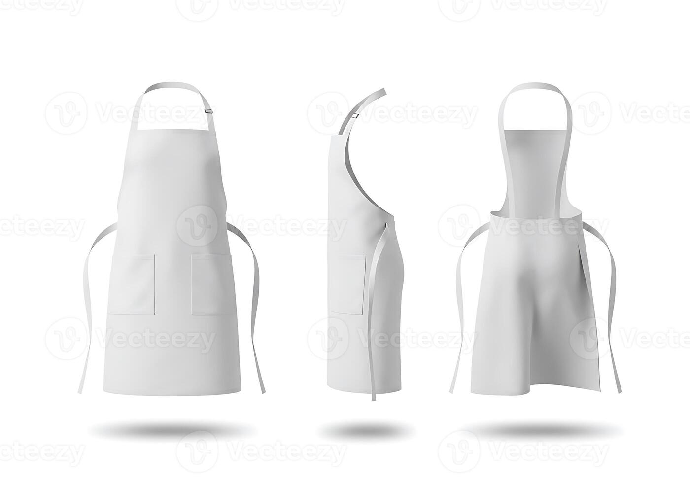White Apron Mockup Views for Branding and Design photo