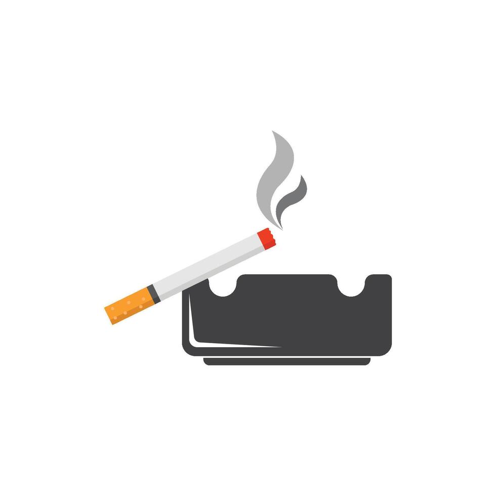 Cigarette and ashtray icon vector