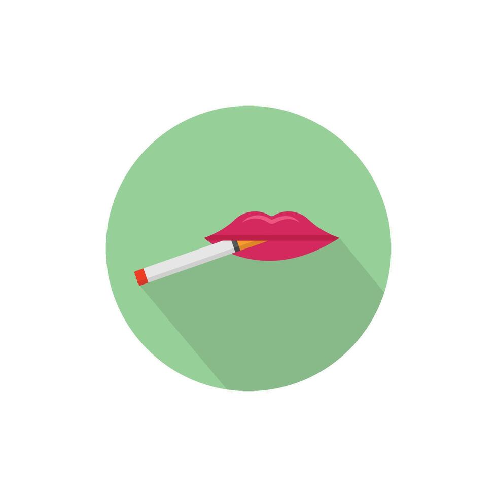 lips exhale cigarette smoke vector