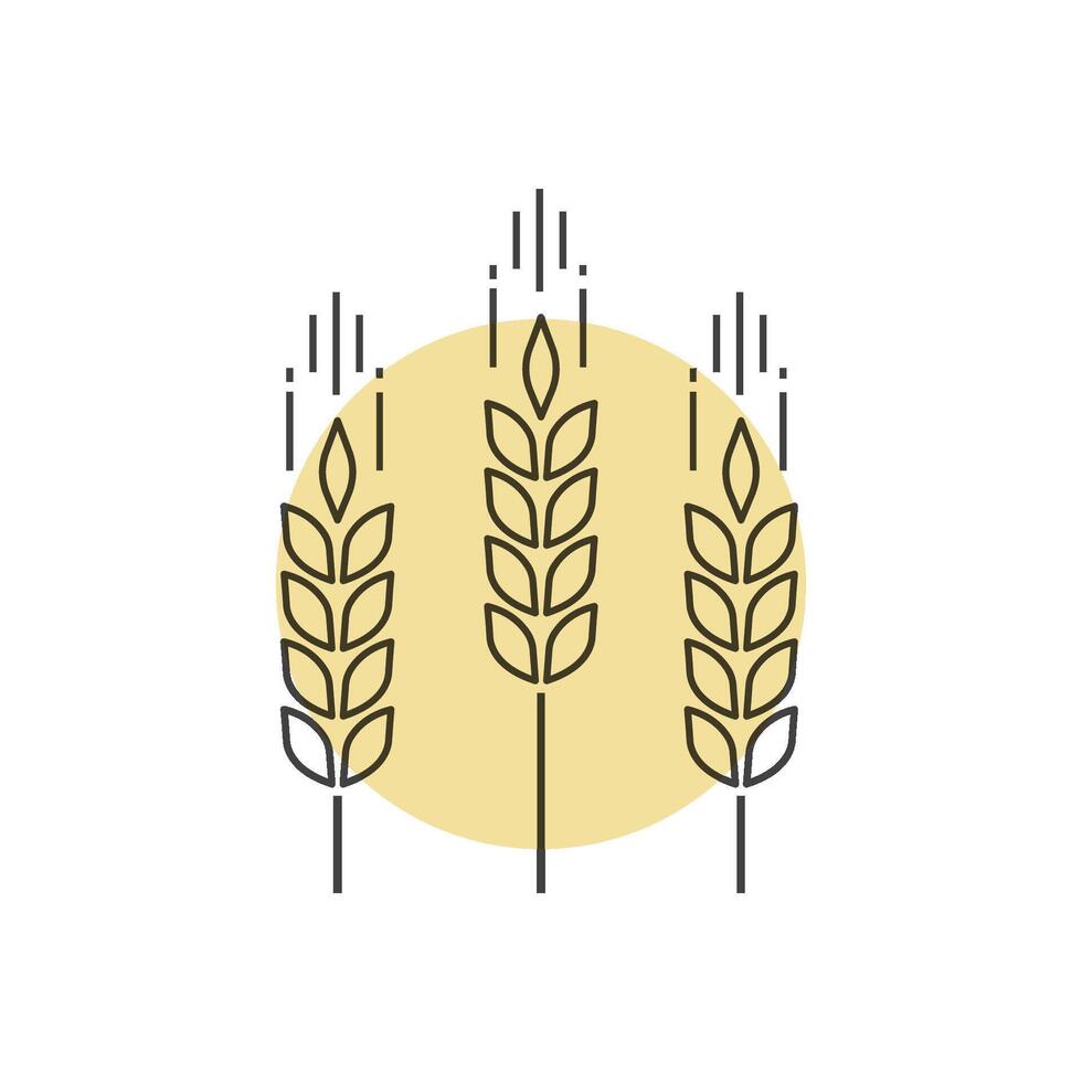 Three Wheat Logo icon vector