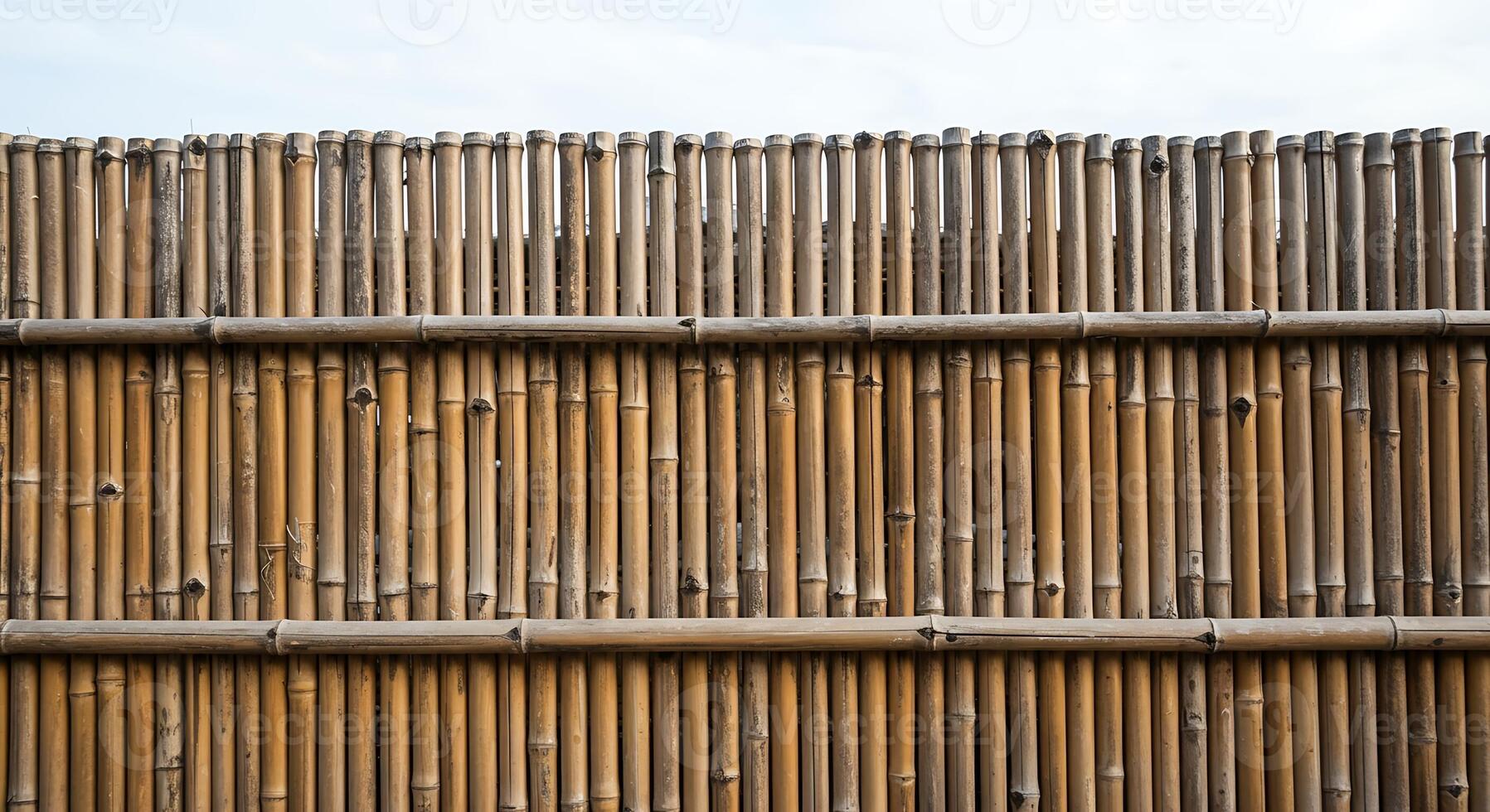 Natural Bamboo Fence Texture Image Background photo