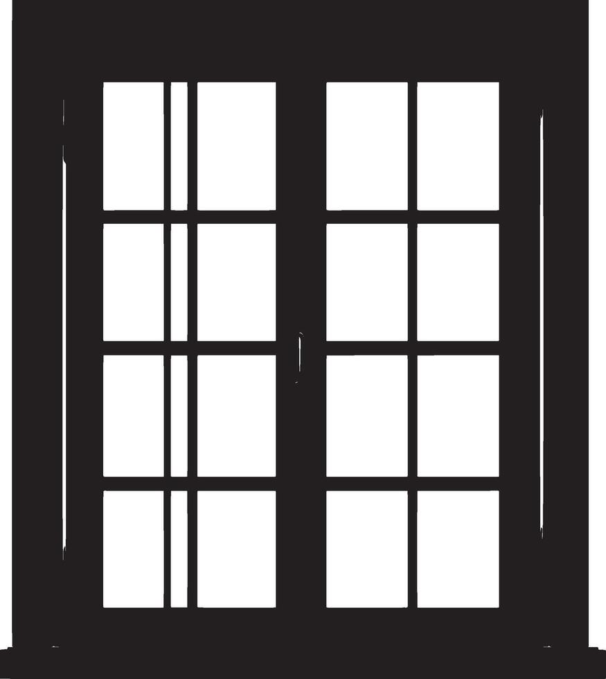 a black and white window with a white frame vector