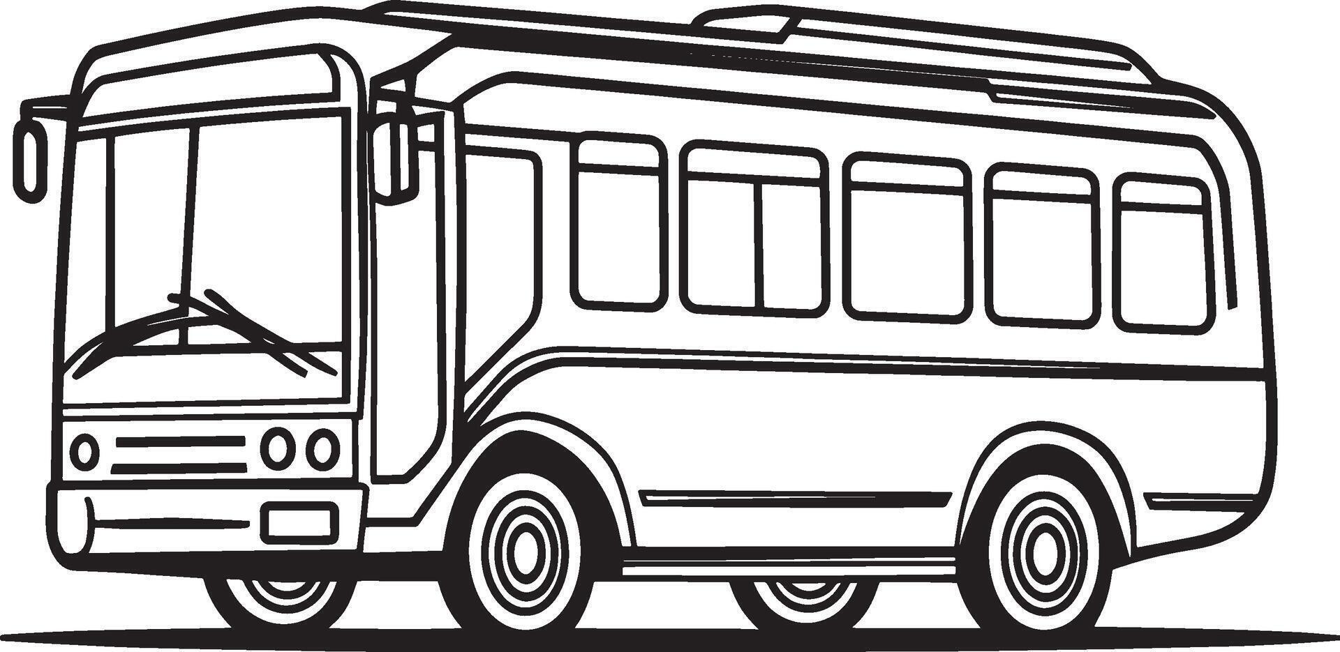 bus coloring page vector