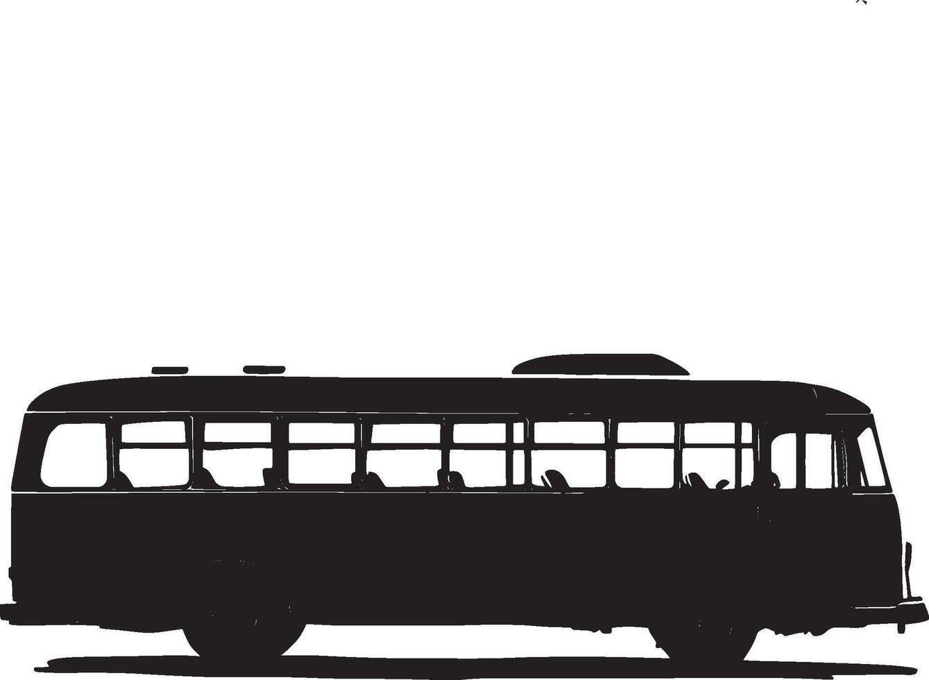 a black and white illustration of a bus vector