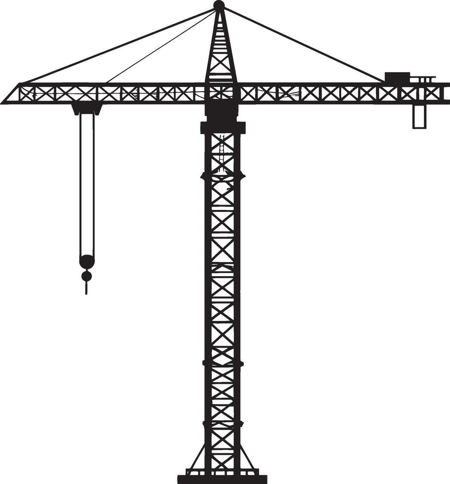 a silhouette of a tower crane on a white background vector