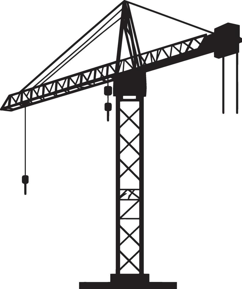 a silhouette of a crane on a white background vector