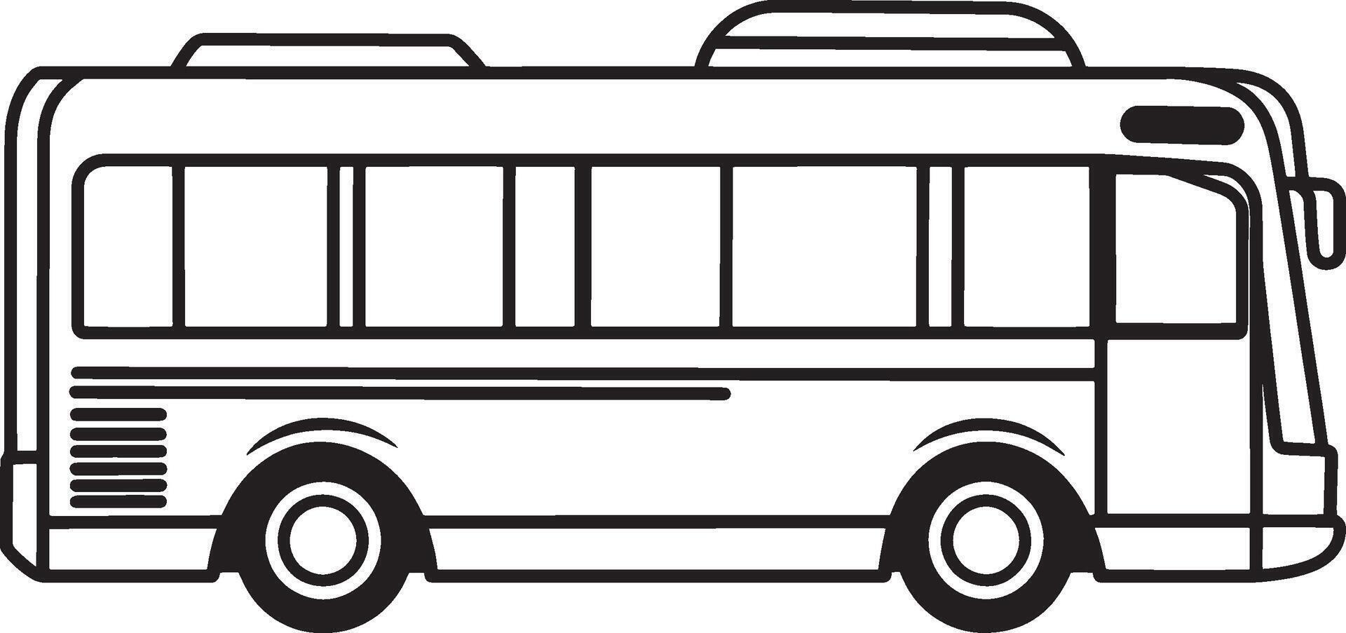 bus coloring pages for kids vector