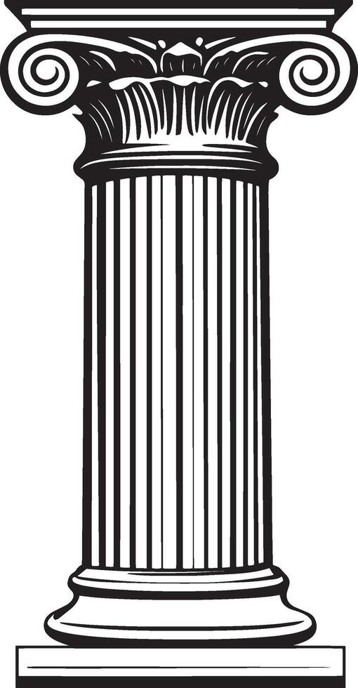 an illustration of a column with a decorative design vector