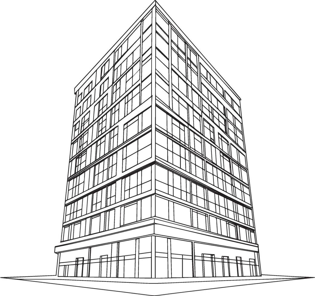 A pen-and-ink drawing of a tall architectural landmark. vector