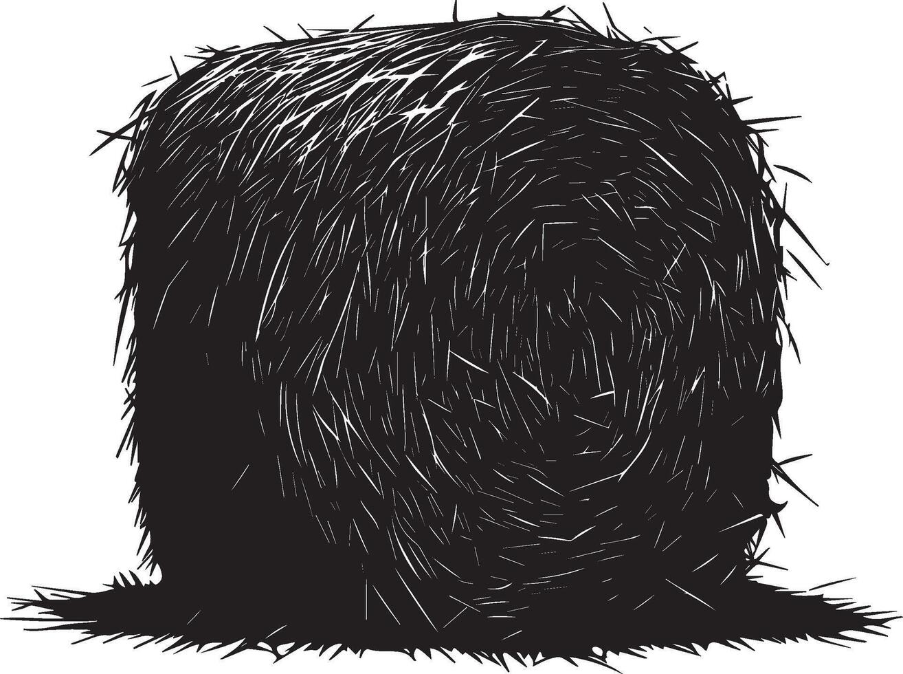 A monochrome sketch of a hay bale vector