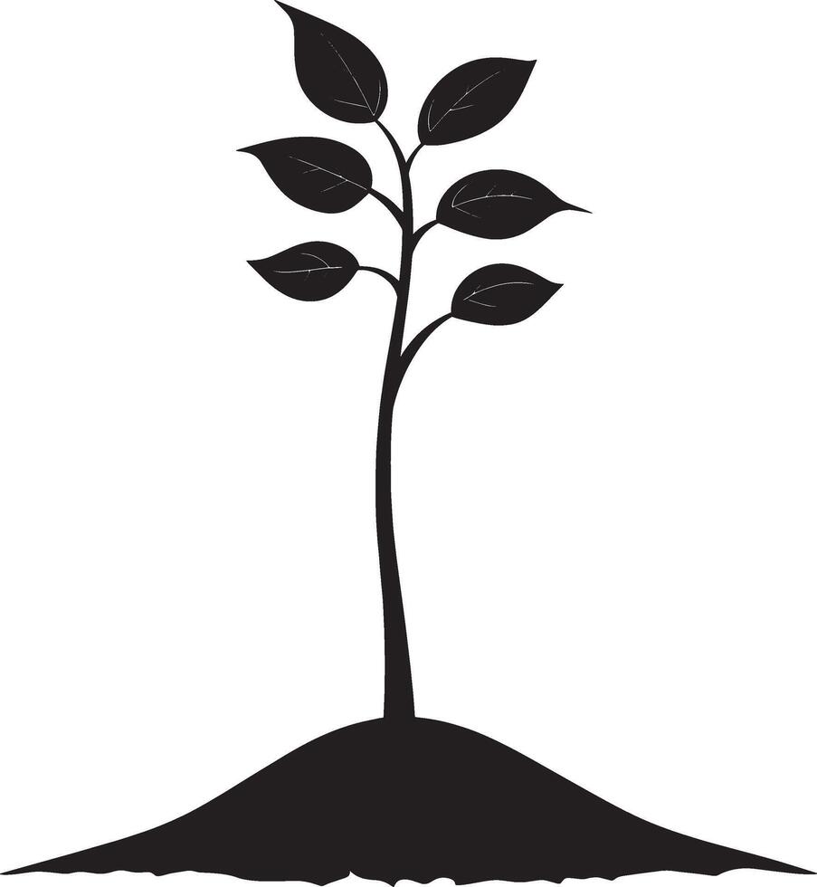 a black and white silhouette of a tree with leaves vector