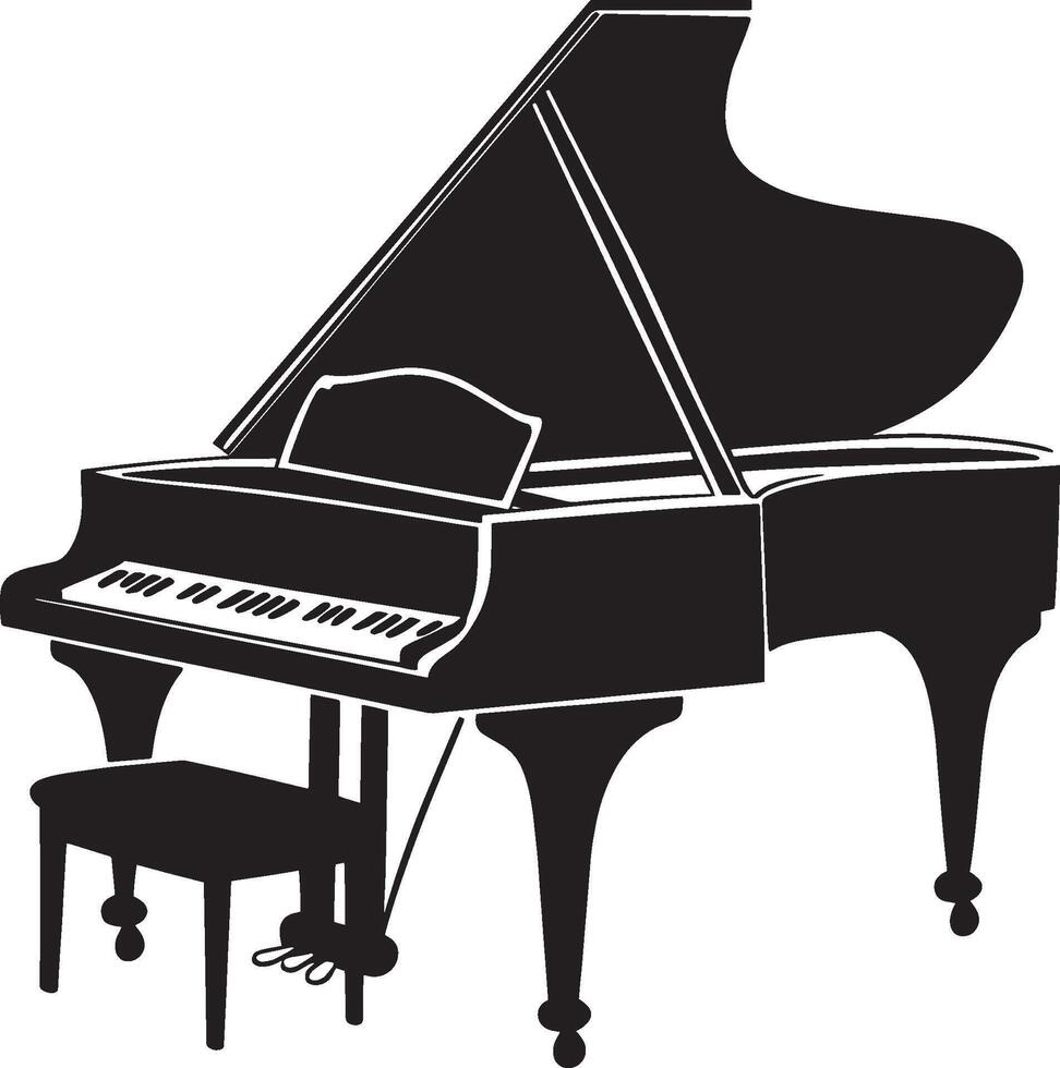 Piano icon black illustration vector