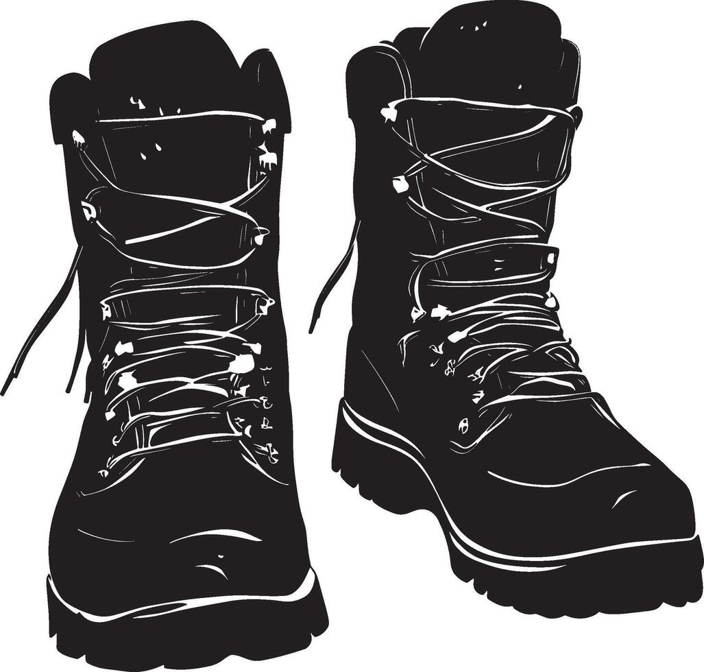 Travel boots simple silhouette black illustration vector