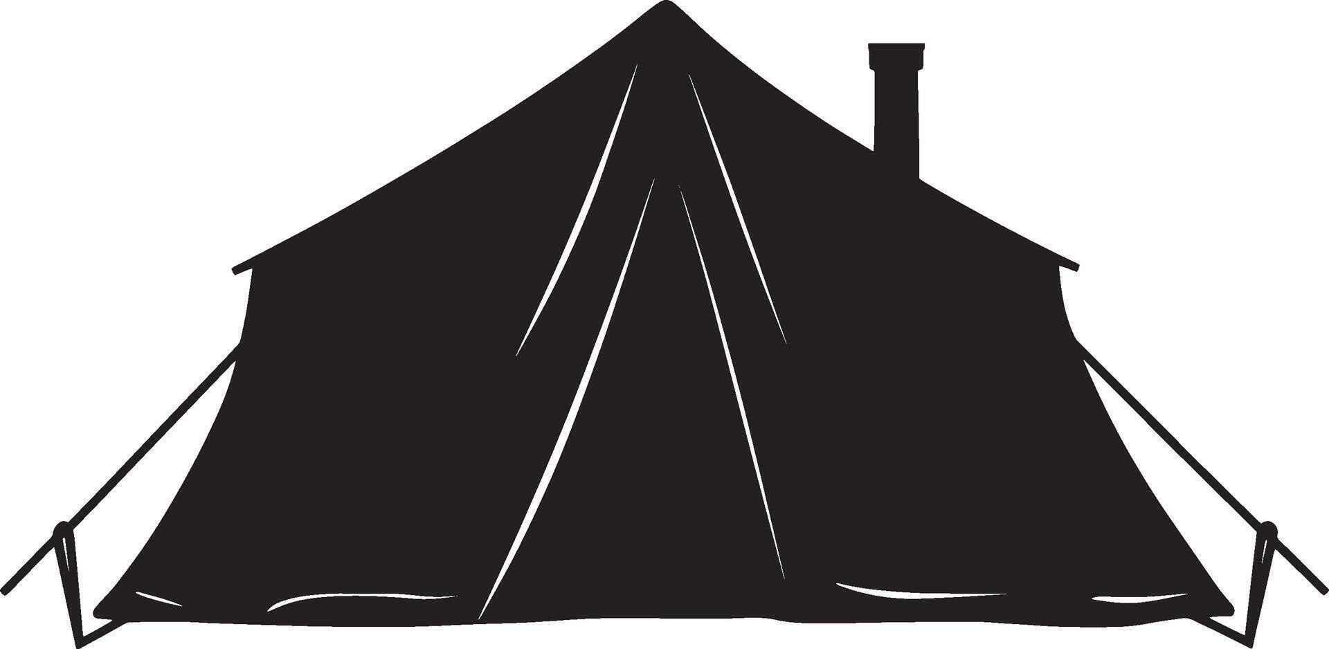 Tent simple silhouette black illustration vector