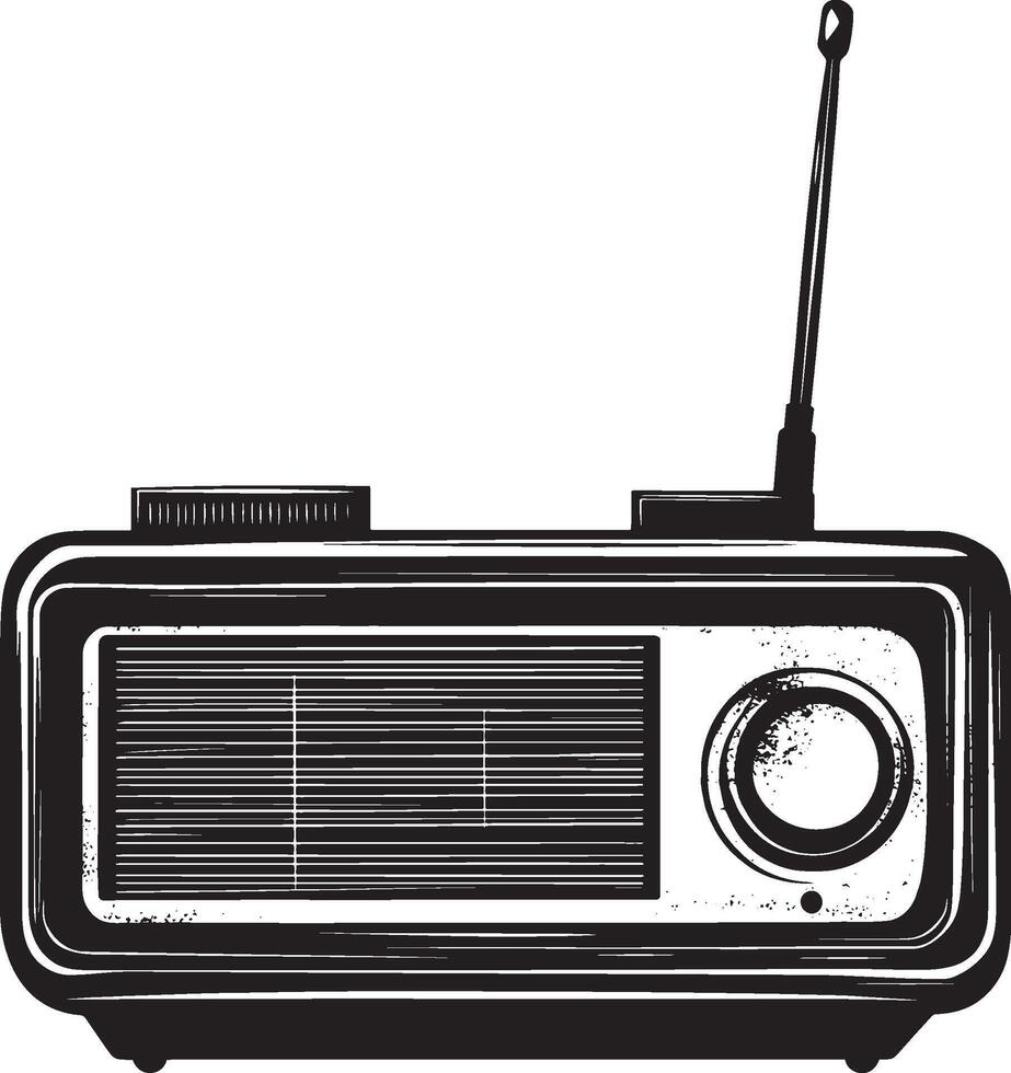 Radio simple silhouette black illustration vector