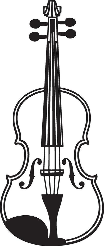 Violin outline black illustration vector