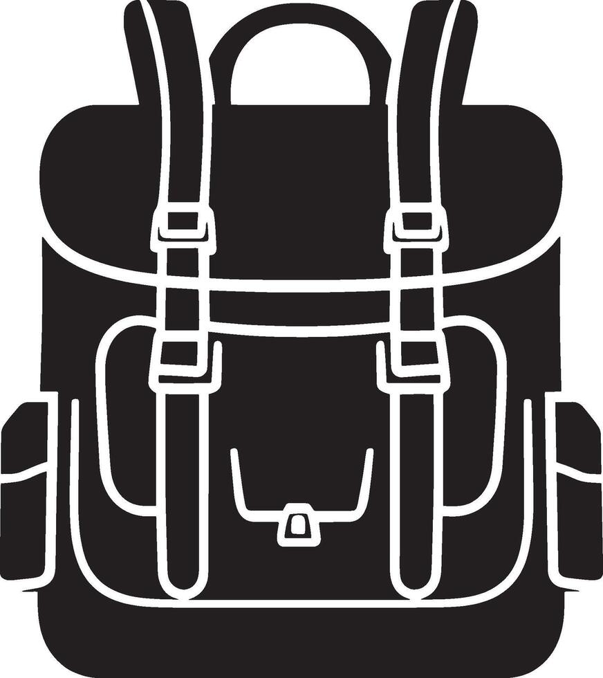 Travel backpack icon black illustration vector