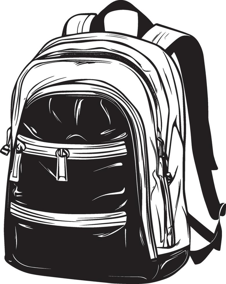 Simple black travel backpack icon in format vector