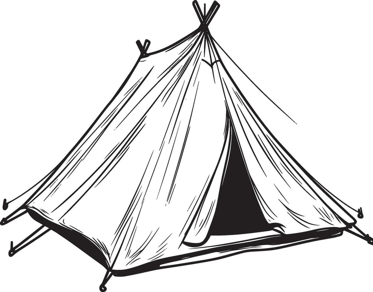 Simple black tent icon in format vector