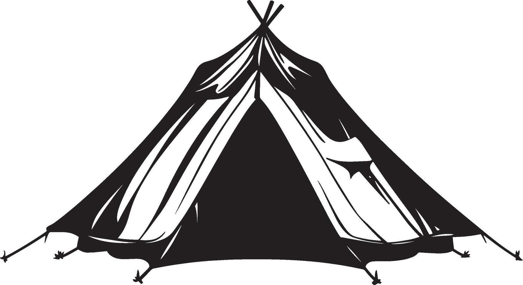 illustration of a black tent silhouette vector