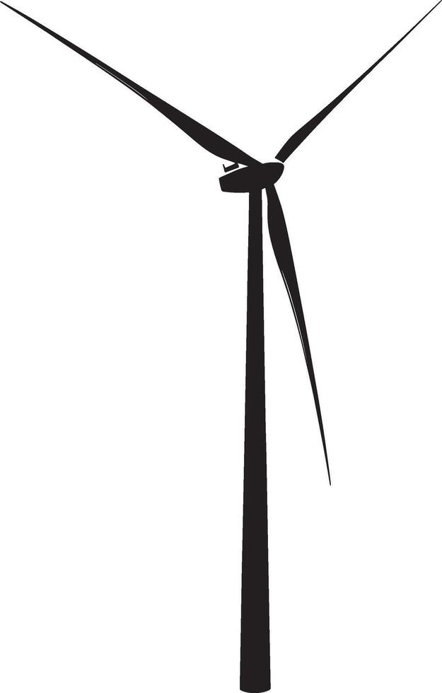 Wind turbine simple silhouette black illustration vector