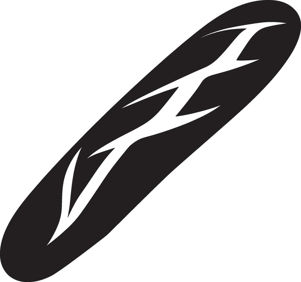 Baguette simple silhouette black illustration vector